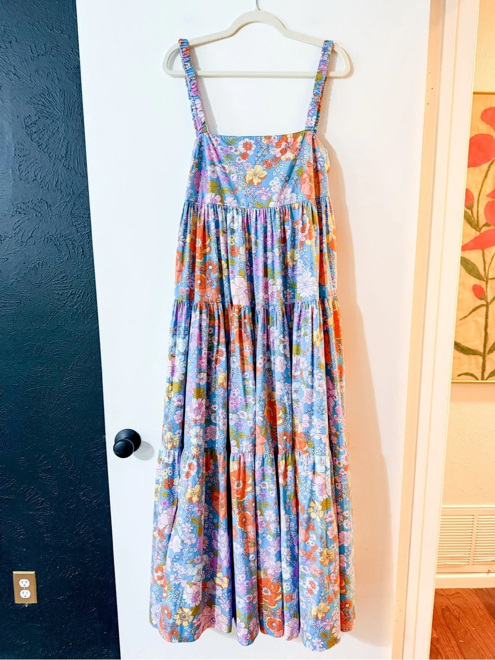 Free People Park Slope Maxi Dress Bluebell Combo Floral Size XS - Picture 3 of 8